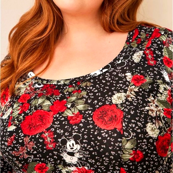 ❤️NWT VINTAGE TORRIID MICKEY MOUSE TOP FLORAL FIT & FLARE DISNEY PLUS SIZE - Picture 3 of 11